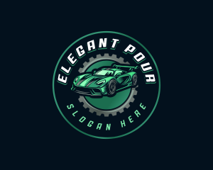 Gear Car Racing logo design