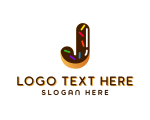 Doughnut - Sprinkle Donut Letter J logo design