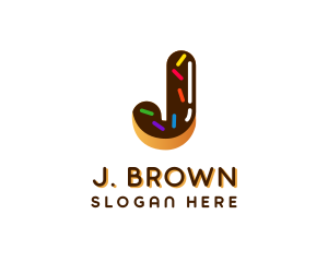 Sprinkle Donut Letter J logo design