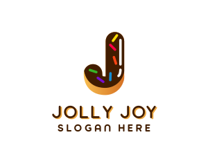 Sprinkle Donut Letter J logo design