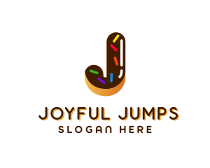 Sprinkle Donut Letter J logo design