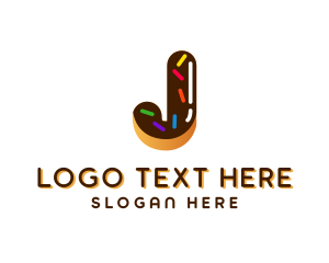 Sugar - Sprinkle Donut Letter J logo design