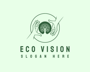 Hand Tree Eco logo design