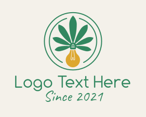 Cannabis - Marijuana Light Bulb logo design