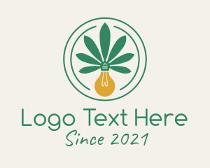 Plant - Marijuana Light Bulb logo design