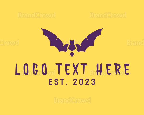 Halloween Bat Wings Logo