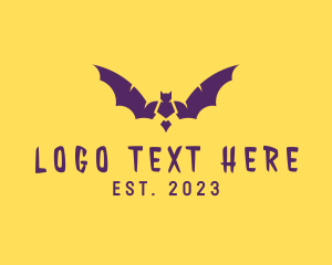 Nocturnal Animal - Halloween Bat Wings logo design