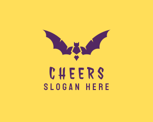 Halloween Bat Wings Logo