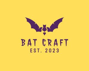 Bat - Halloween Bat Wings logo design