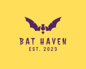 Bat - Halloween Bat Wings logo design