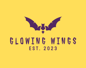 Halloween Bat Wings logo design