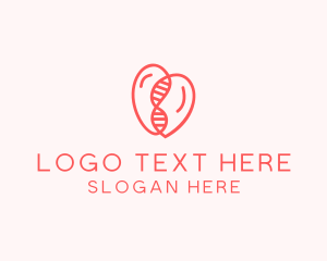 Biology - Heart DNA String logo design