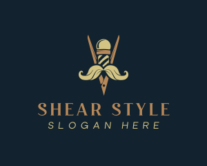 Shear - Scissors Hair Barbershop logo design