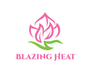 Fire - Pink Fire Flower logo design