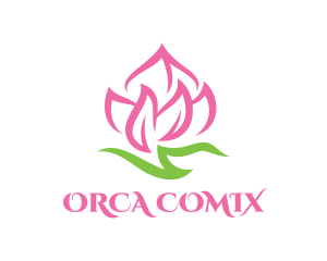 Orchid - Pink Fire Flower logo design