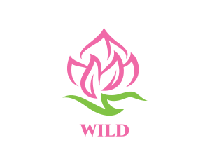 Pink Fire Flower logo design