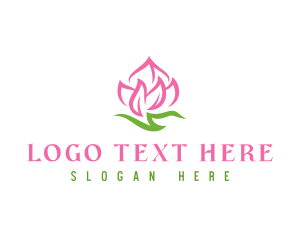 Pink Flower Spa logo design