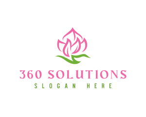 Pink Flower Spa logo design