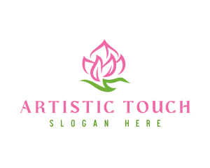 Pink Flower Spa logo design