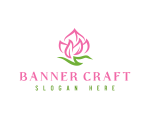 Pink Flower Spa logo design