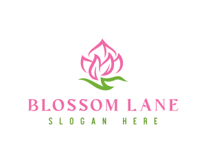 Pink Flower Spa logo design