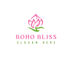 Pink Flower Spa logo design