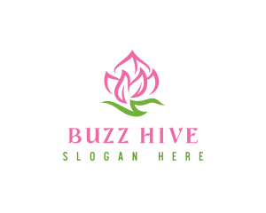 Pink Flower Spa logo design