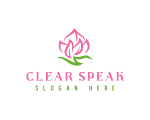 Pink Flower Spa logo design