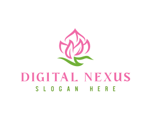 Pink Flower Spa logo design