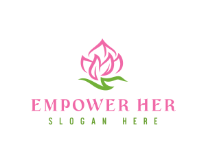 Pink Flower Spa logo design