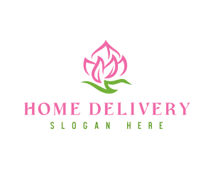 Pink Flower Spa logo design