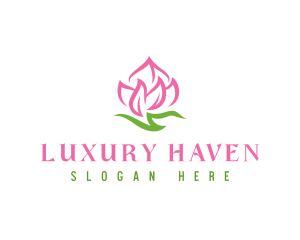 Pink Flower Spa logo design