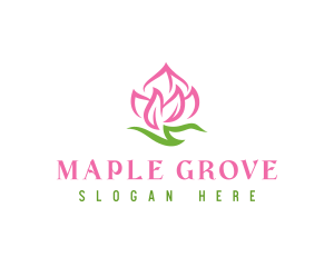 Pink Flower Spa logo design