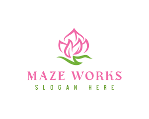 Pink Flower Spa logo design