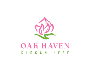 Pink Flower Spa logo design