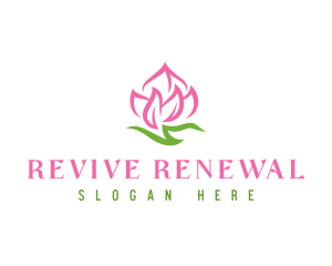 Pink Flower Spa logo design