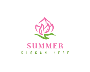 Pink Flower Spa logo design