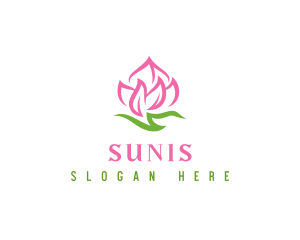 Pink Flower Spa logo design