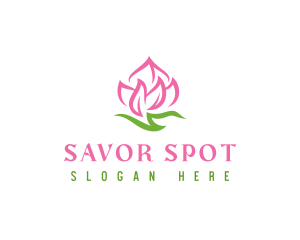 Pink Flower Spa logo design