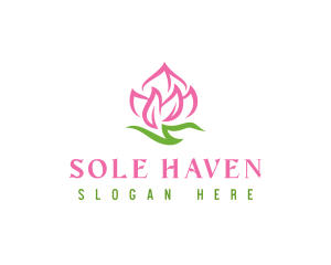 Pink Flower Spa logo design