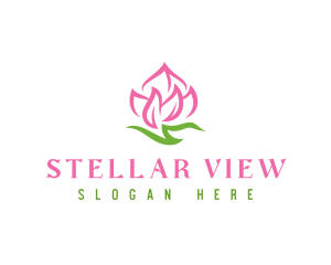 Pink Flower Spa logo design