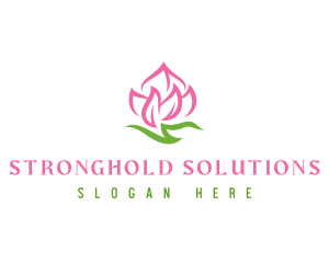 Pink Flower Spa logo design