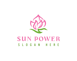 Pink Flower Spa logo design