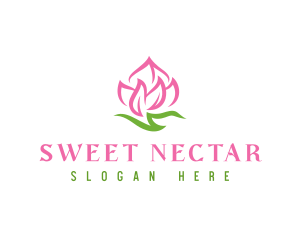 Pink Flower Spa logo design