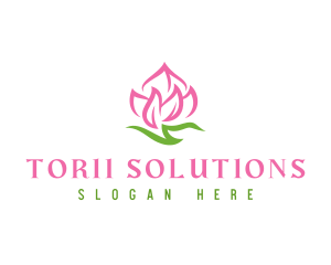 Pink Flower Spa logo design