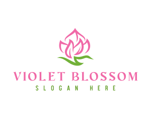 Pink Flower Spa logo design