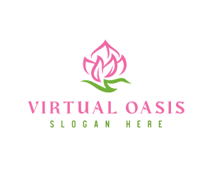 Pink Flower Spa logo design