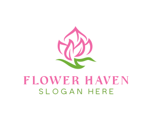 Pink Flower Spa logo design