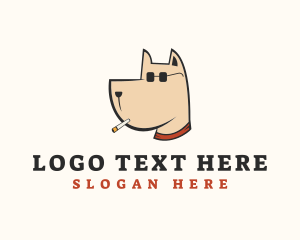 Pet Care - Cigarette Smoking Dog logo design