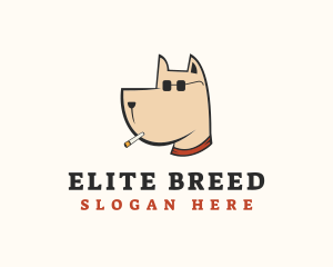 Cigarette Smoking Dog logo design